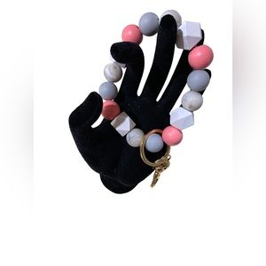 Silicone and wood bead wristlet
